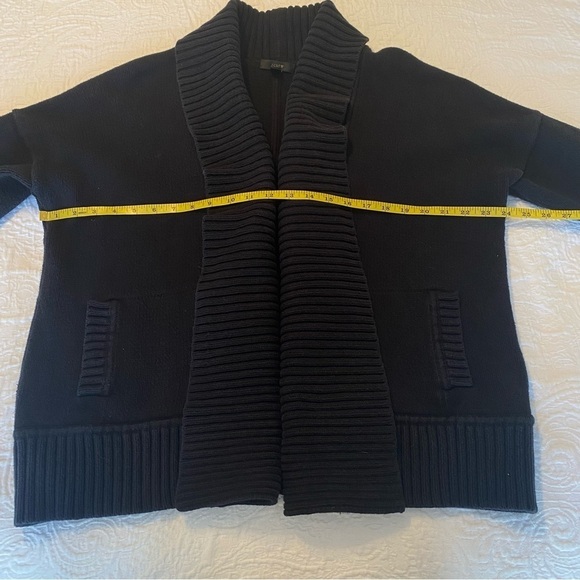 J. Crew Chunky Shawl Collar Open Front Black Cardigan - M/L - Picture 9 of 11
